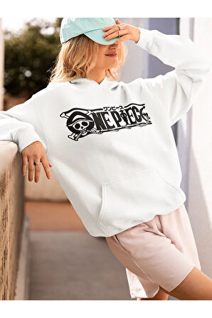 One Piece Anime Karakter Baskılı Unisex Oversize Hoodie