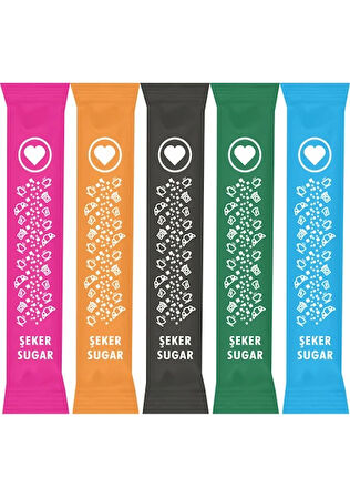 Stick beyaz toz şeker renkli 3 gr 3333 adet 10 kg