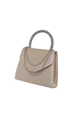 Saten Taşlı Ten Abiye Çanta. Ten Saten Abiye Çantası. Ten Abiye Çanta. Davet Gece Çantası.