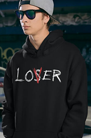 Loser Yazılı Unisex Oversize Hoodie