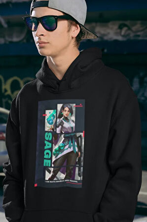 Vallorant Sage Oyun Karakteri Baskılı Unisex Oversize Hoodie
