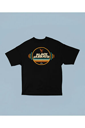 1968 Black Sabbath Müzik Grubu Baskılı Unisex Oversize Tişört