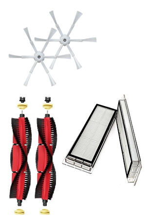 Roborock S5 Max S6 Maxv S6 Pure Uyumlu 6 Kollu Yan Fırça Hepa Filtre Seti