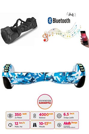 Elektrikli Kaykay Full Ledli Hoverboard Bluetooth Hoparlörlü 6.5 Inch Çanta Hediye D03