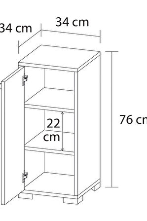 Mobilique Çok Amaçlı Mini Dolap 34