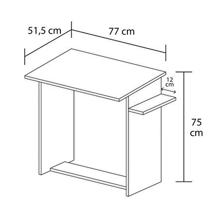 Esin Öne Doğru Eğimli Çalışma Masası Çam-Çam