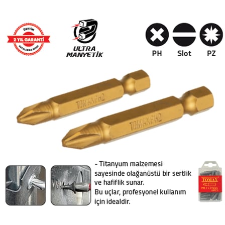BİTS UÇ PH 2 25 mm TİTANİUM (60 Adet)