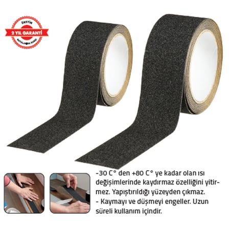 KAYDIRMAZ BANT 25 mm x 5 mt SİYAH