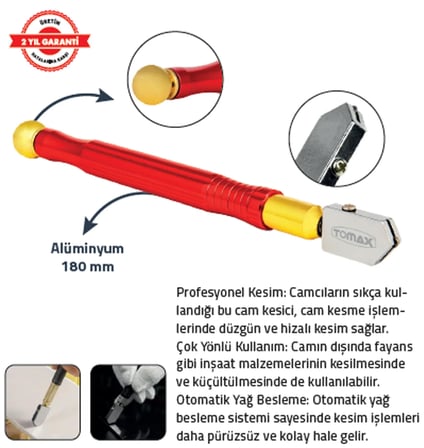 ALÜMİNYUM GAZLI CAM KESME ELMASI 180 mm