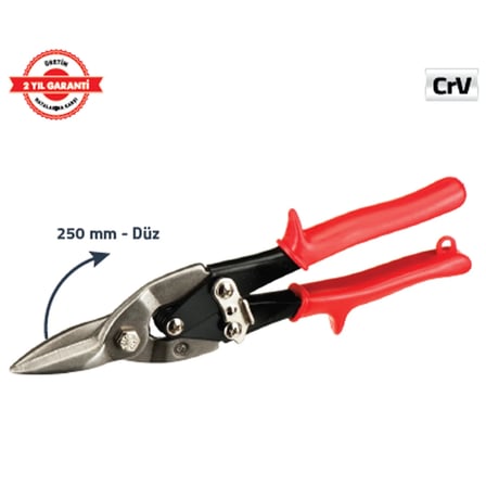 ALÜMİNYUM VE SAÇ KESME MAKASI DÜZ 250 mm