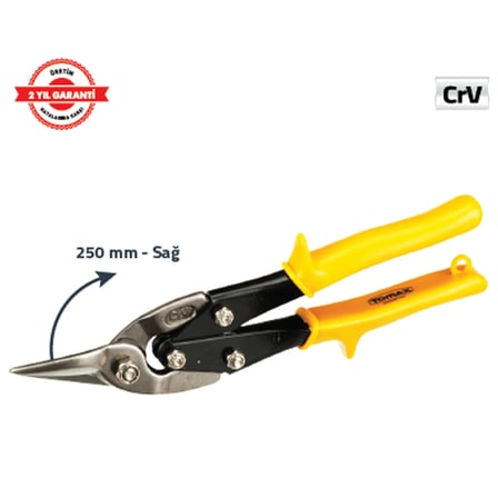 ALÜMİNYUM VE SAÇ KESME MAKASI SAĞ 250 mm