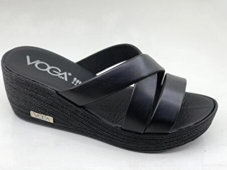 VOGA 2003 SİYAH DOLGU TABAN COMFORT CASUAL BAYAN TERLİK