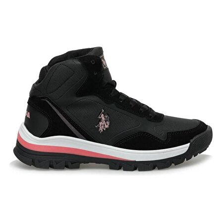 U.S.POLO ASSN SAGAN HI 3PR SİYAH PEMBE COMFORT CASUAL BOĞAZLI GÜNLÜK SPOR AYAKKABISI