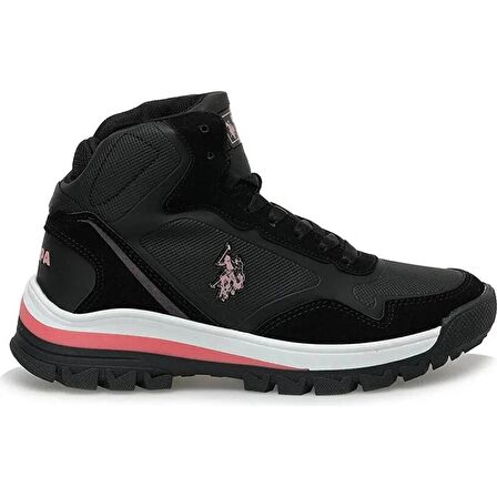 U.S.POLO ASSN SAGAN HI 3PR SİYAH PEMBE COMFORT CASUAL BOĞAZLI GÜNLÜK SPOR AYAKKABISI