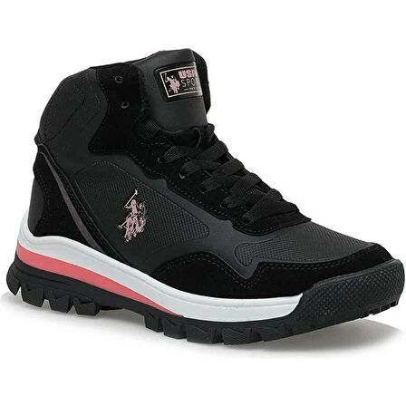 U.S.POLO ASSN SAGAN HI 3PR SİYAH PEMBE COMFORT CASUAL BOĞAZLI GÜNLÜK SPOR AYAKKABISI