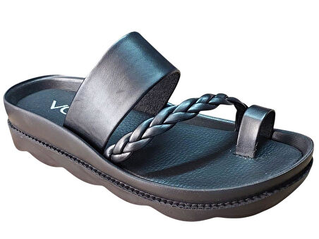 VOGA 1724 SİYAH CİLT PARMAK ARASI COMFORT CASUAL ANATOMİK TERLİK