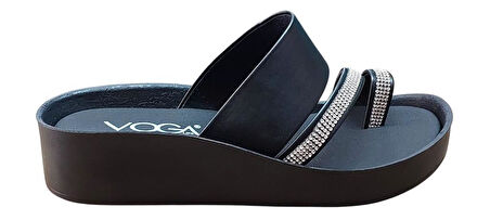 VOGA 1400 181 SİYAH CİLT TAŞLI PARMAK ARASI GÜNLÜK ANATOMİK TERLİK