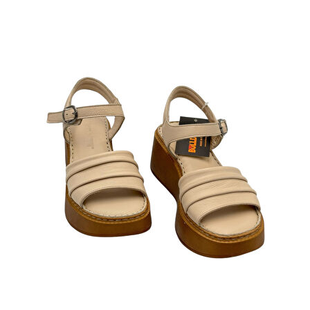 Kadın Yüksek Taban Ortapedi Sandalet Hakiki Deri 241566