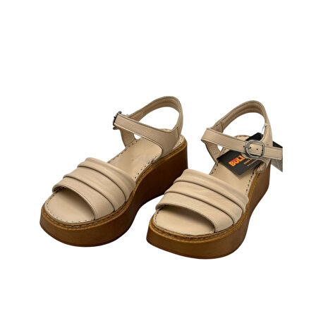 Kadın Yüksek Taban Ortapedi Sandalet Hakiki Deri 241566