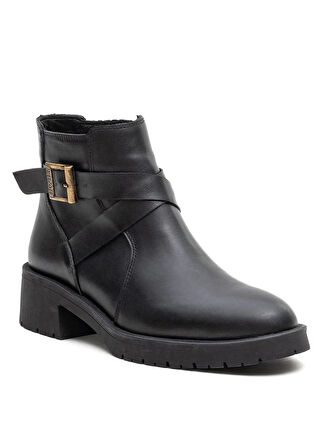 Bulldozer Deri Siyah Kadın Bot BUL-260562