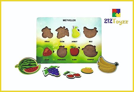 Sebzeler Meyveler Ahşap Çocuk Puzzle Sök Tak 2li Set Oyunlar