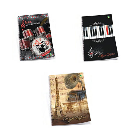 Çınar A4 30 Yaprak Karton Kapak Spiralli Jazz Müzik Defteri (36000) 1 Adet
