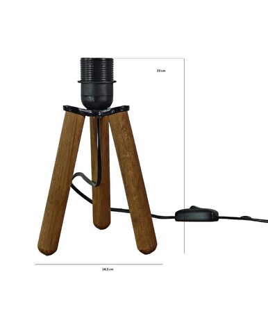 Ahşap Tripod Abajur Ayağı Klasik