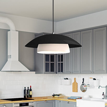 Stark Siyah Metal Large Avize Salon Mutfak Endüstriyel Sarkıt Otel Cafe Aydınlatma