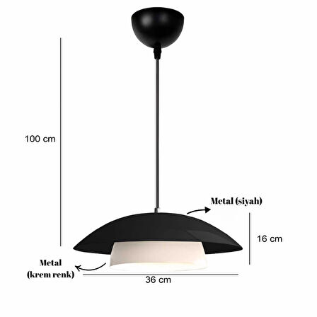 Stark Siyah Metal Large Avize Salon Mutfak Endüstriyel Sarkıt Otel Cafe Aydınlatma