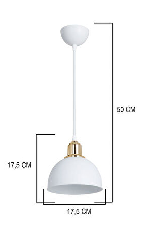 Haus Mini Yarım Küre Gold Kukalı ABS Beyaz Sarkıt Küçük Alanlara Uygun Mutfak Koridor Avize