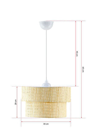 Rakkas Otantik Bambu Hasır Kaplama Pasta Sarkıt Yatak Odası Avize Salon Avize Yemek Odası