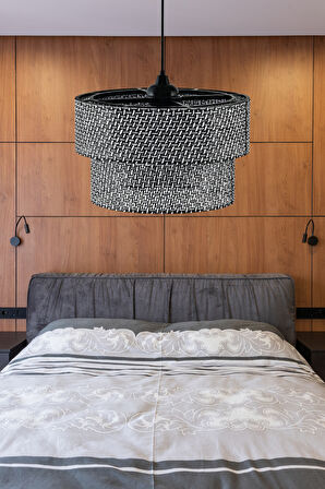 Rakkas Otantik Siyah Hasır Kaplama Pasta Sarkıt Yatak Odası Avize Salon Avize Yemek Odası