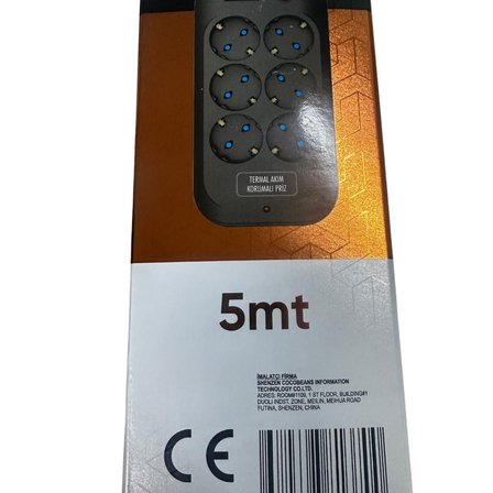 Zuma Termal Akım Korumalı 6 Soket 5 Metre Priz Açma Kapama Tuşlu Çocuk Korumalı Siyah