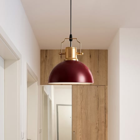 Haus Minimal Gold Detaylı Metal Wine Red Sarkıt Küçük Alanlara Uygun Mutfak Koridor Avize