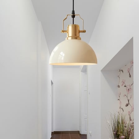 Haus Minimal Gold Detaylı Metal Krem Sarkıt Küçük Alanlara Uygun Mutfak Koridor Avize
