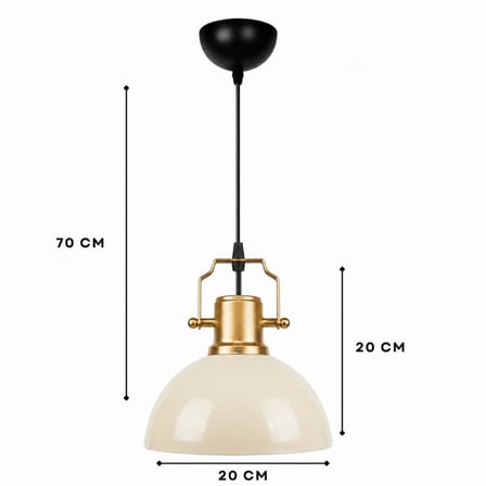 Haus Minimal Gold Detaylı Metal Krem Sarkıt Küçük Alanlara Uygun Mutfak Koridor Avize