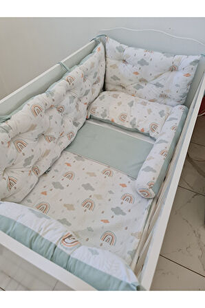 60 x 120 - Bebek Beşik Kenar Koruma Takımı - 40 cm Yükseklik, Yıkanabilir