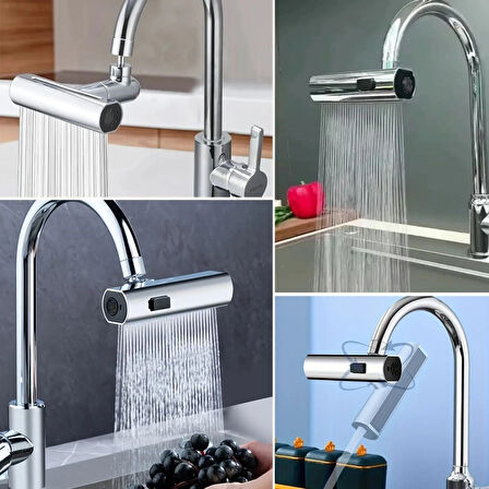 caselka® 3 Farklı Modlu Çok Amaçlı Musluk Adaptörü Evrensel Musluk Başlığı Şelale Musluk