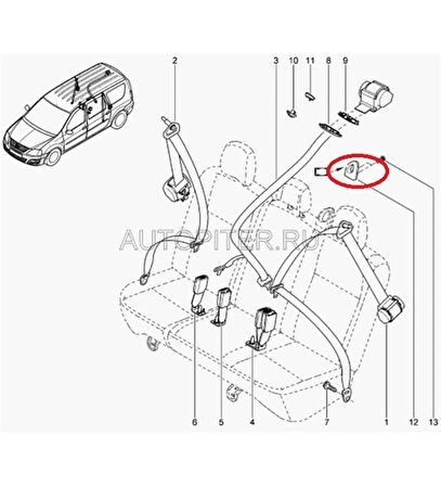 Arka Koltuk Emniyet Kemer Kılavuzu Dacia Logan 6001551863 MAİS
