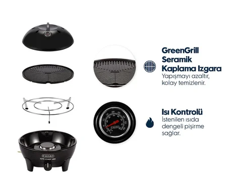 Cadac Citi Chef 40 Gazlı Mangal-SİYAH