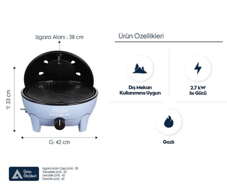 Cadac Citi Chef 40 Gazlı Mangal-MAVİ