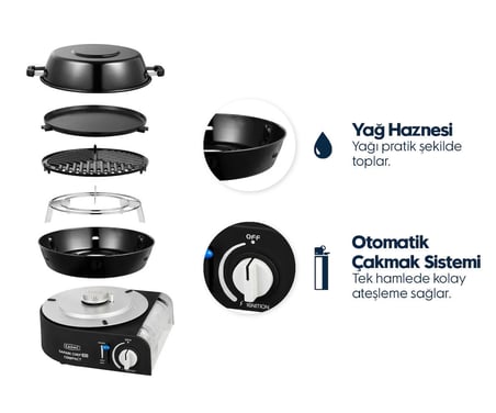 Cadac Safari Chef Compact 30 Kartuşlu Gazlı Izgara