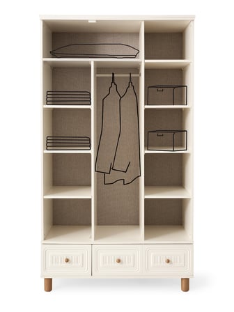 Lagos 4 Kapaklı %100 MDF Elbise Dolabı Gardrop 154x54x212