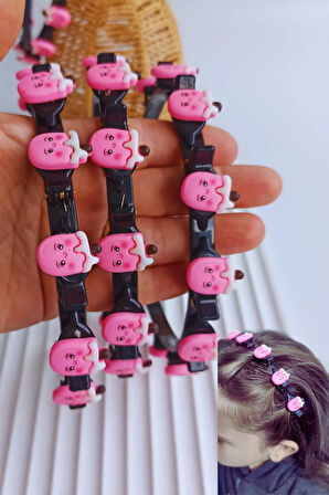 Pembe Dondurma Figürlü Kıskaçlı Mandallı Taç