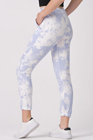 As Collection Mavi Pamuklu Beli Lastikli Kordonlu Kadın Eşofman Altı