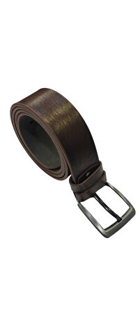 Erkek Suni Deri 4 cm Kot Ve Kanvas Pantolon Kahverengi Kemer