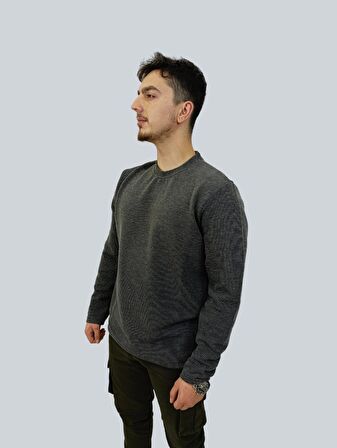 Erkek Ottoman Uzun Kol Füme Sweatshirt