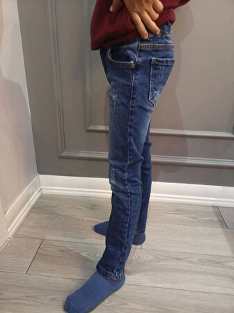 Booss Erkek Çocuk Denim Kot Pantolon Mavi 3919