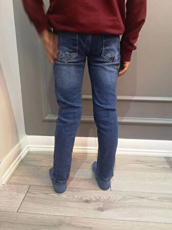 Booss Erkek Çocuk Denim Kot Pantolon Mavi 3919