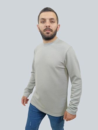 Erkek Ottoman Uzun Kol Gri Sweatshirt